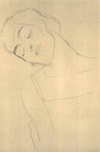Mezzo busto con occhi chiusi da Gustav Klimt